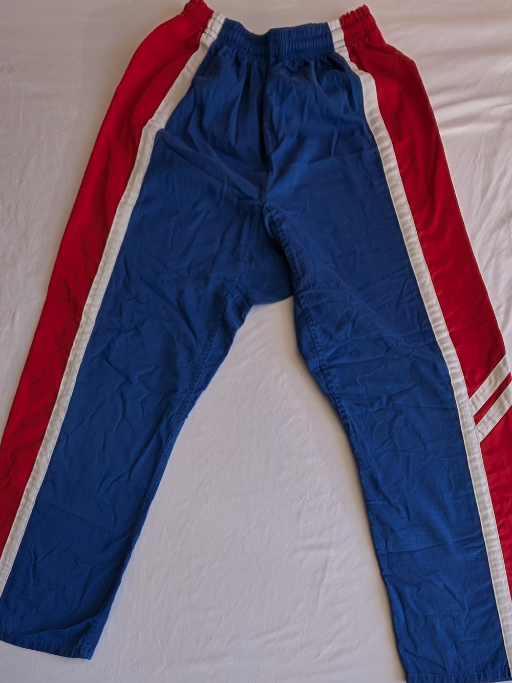 Blue & Red Vintage-Style Athletic Pants